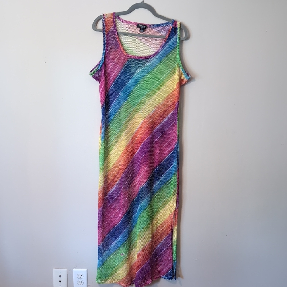 Rouge Rainbow Mesh Sleeveless Sundress/Coverup